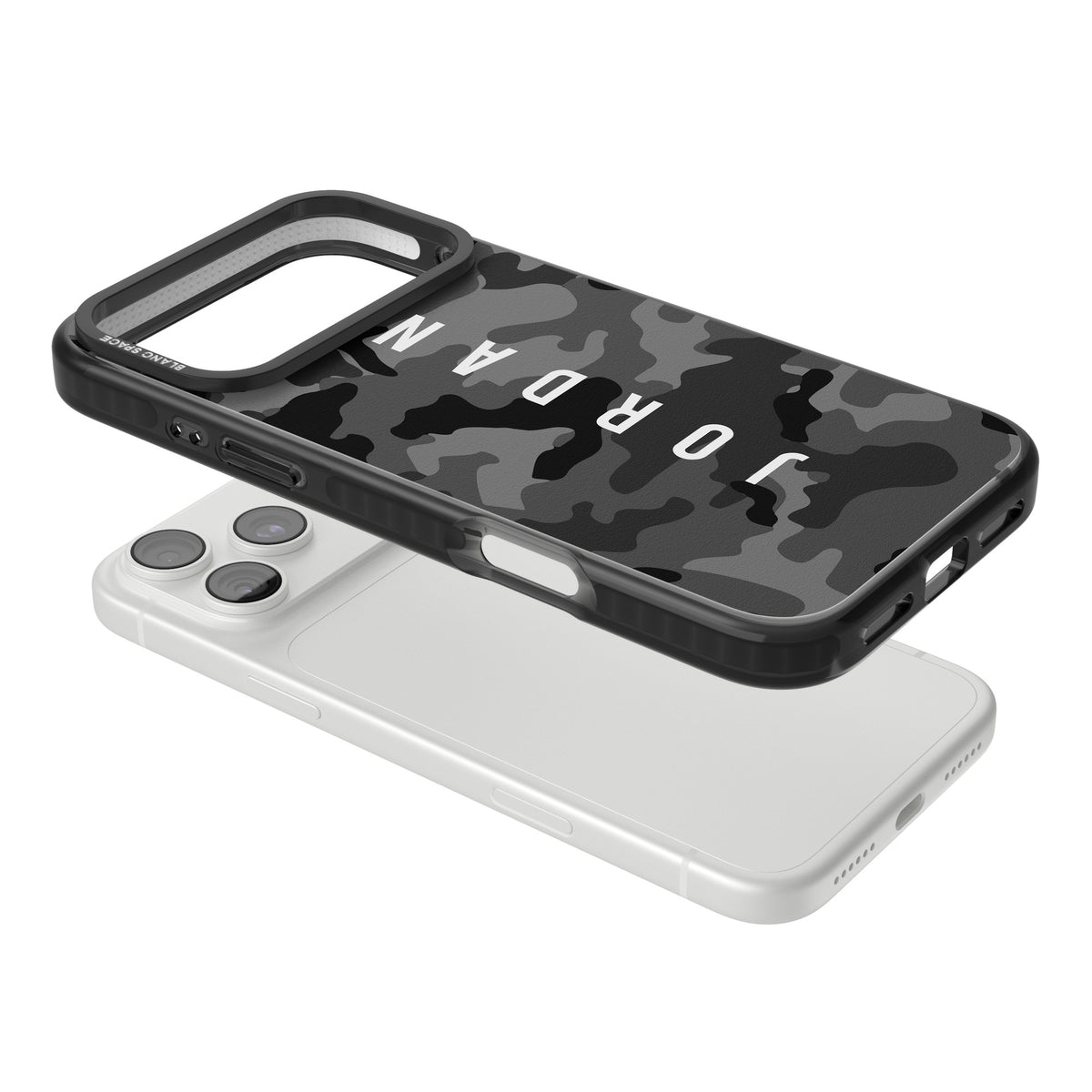 Personalised Urban Camo iPhone 18 Pro Max Impact Black Phone Case angled