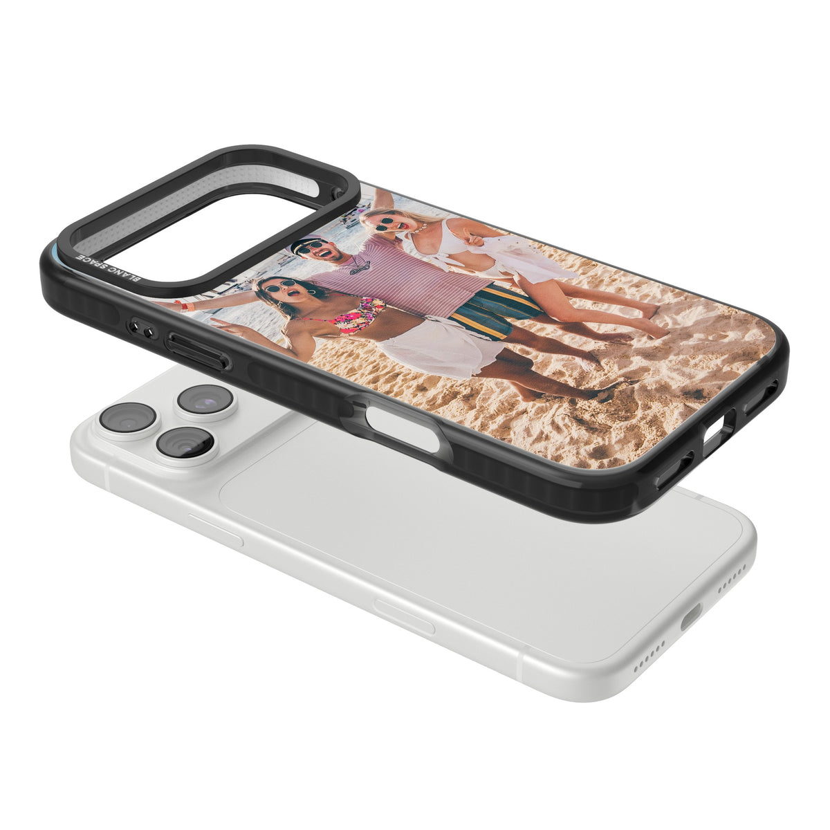 Personalised Photo iPhone 18 Pro Max Impact Black Phone Case angled