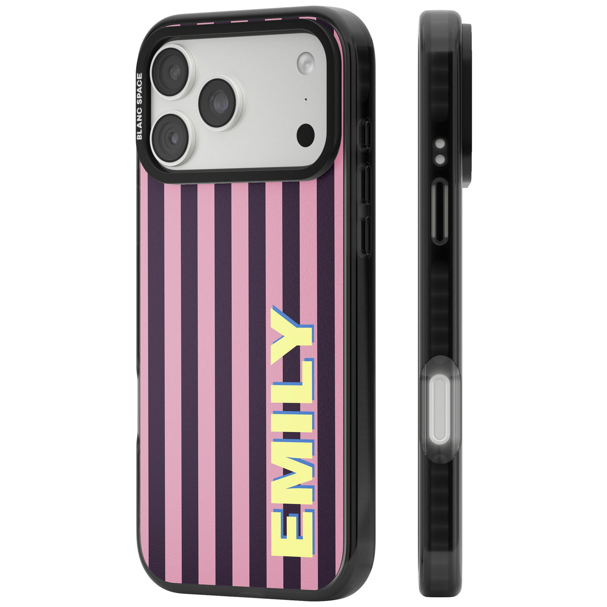 Personalised Lebanese Stripe iPhone 18 Pro Max Impact Black Phone Case side