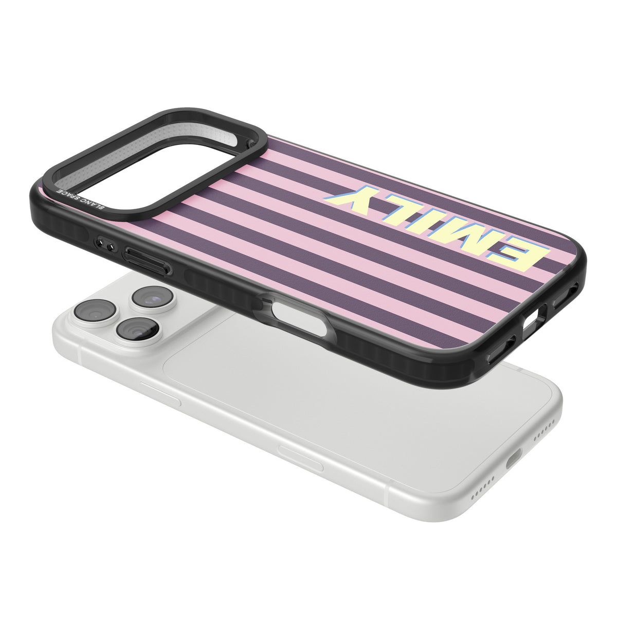 Personalised Lebanese Stripe iPhone 18 Pro Max Impact Black Phone Case angled