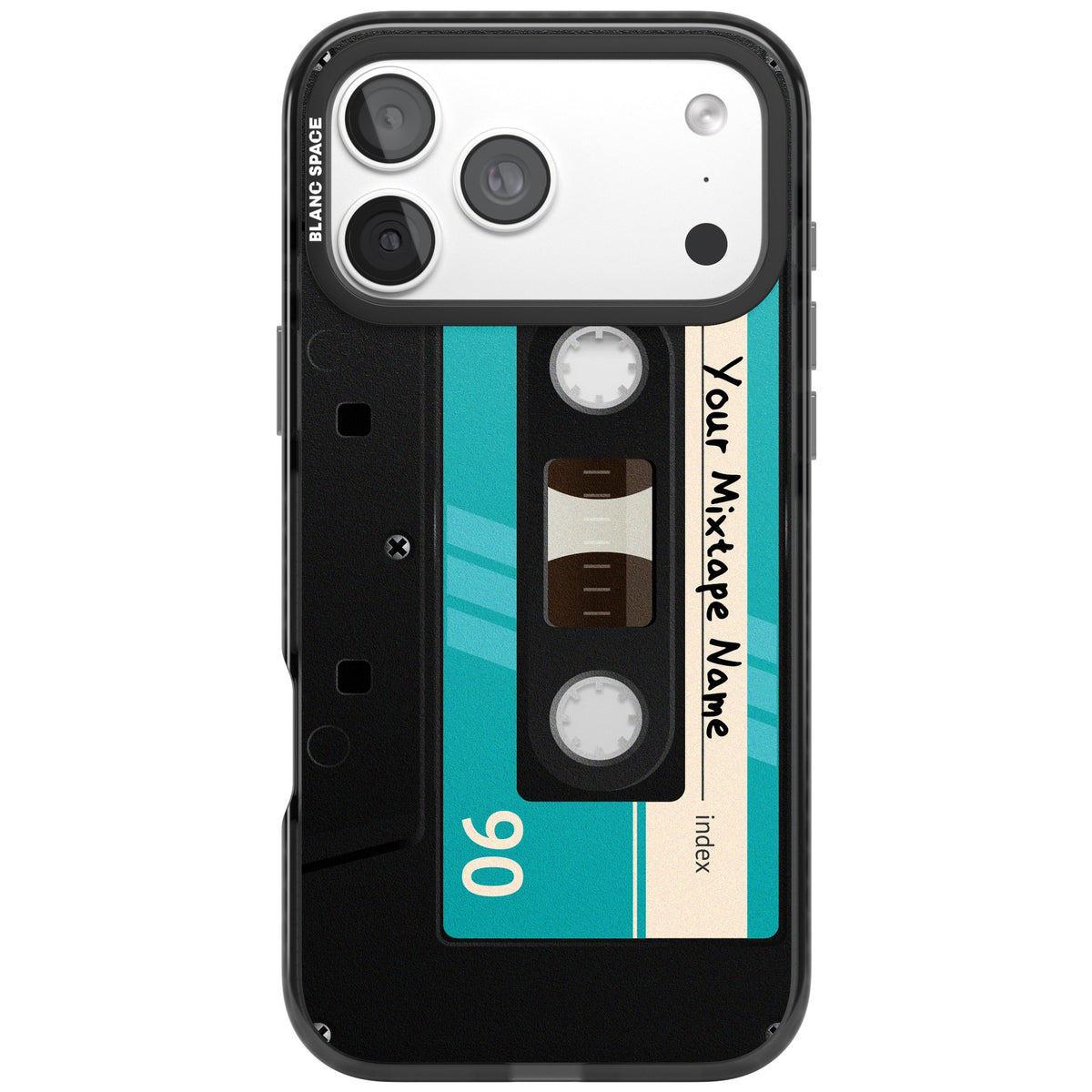 Personalised Retro Mixtape Dark iPhone 18 Pro Max Impact Black Phone Case front