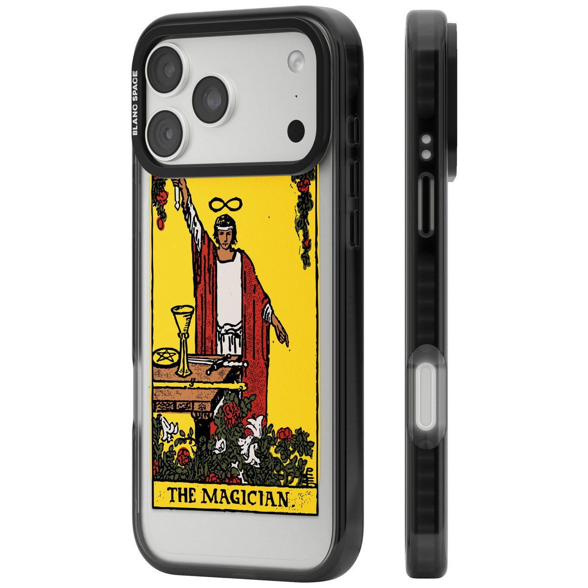 Personalised The Magician Tarot Card (Color) iPhone 18 Pro Max Impact Black Phone Case side