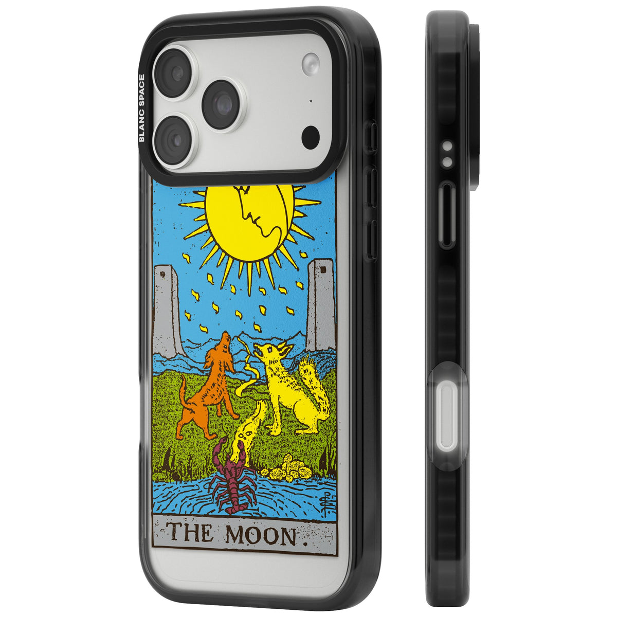 Personalised The Moon Tarot Card (Color) iPhone 18 Pro Max Impact Black Phone Case side