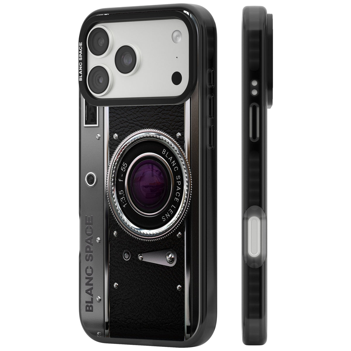 Vintage Classic Camera iPhone 18 Pro Max Impact Black Phone Case side