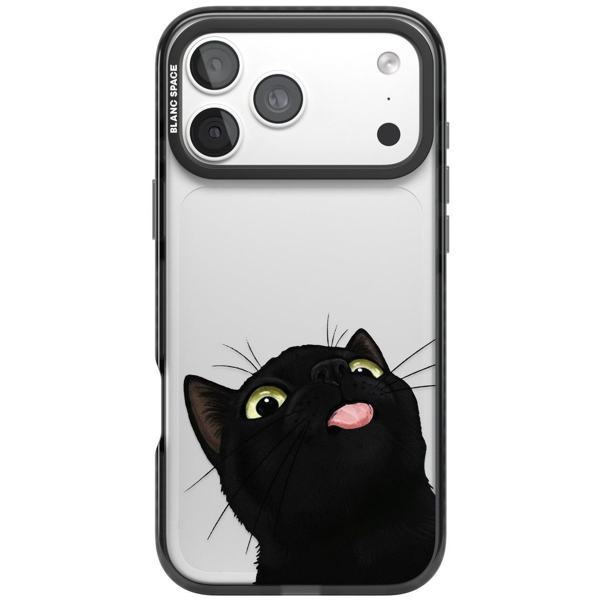 Black Cat Energy iPhone 18 Pro Max Impact Black Phone Case front