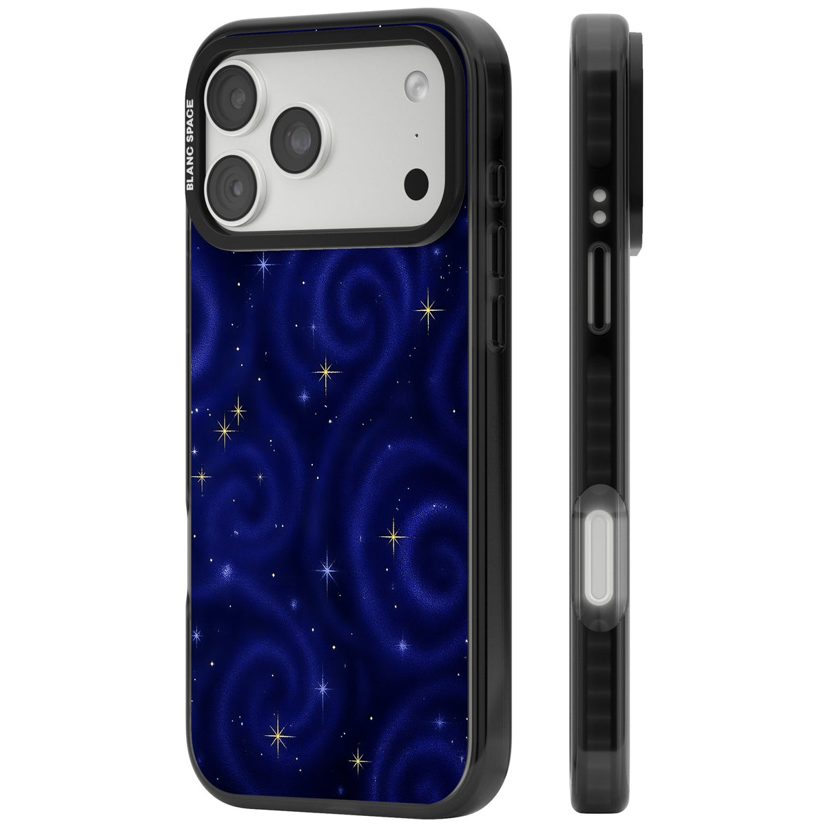 Indigo Cosmos iPhone 18 Pro Max Impact Black Phone Case side