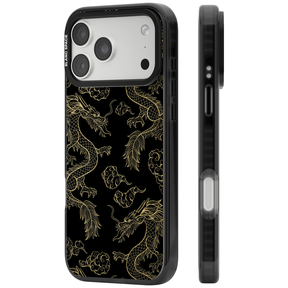 Golden Dynasty iPhone 18 Pro Max Impact Black Phone Case side