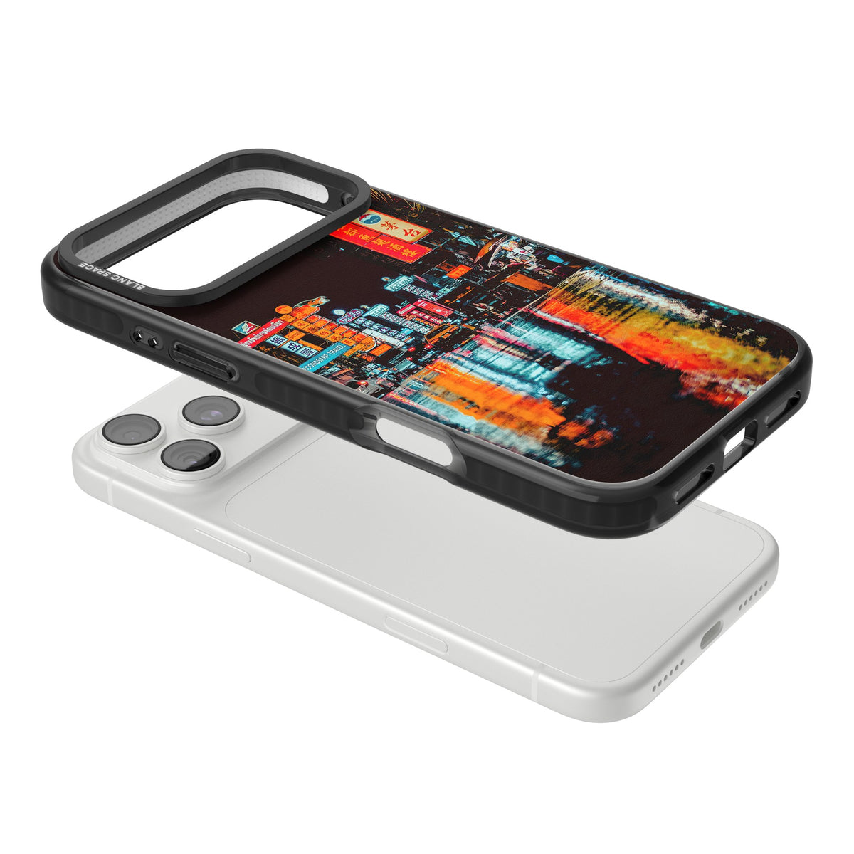 Neon City iPhone 18 Pro Max Impact Black Phone Case angled