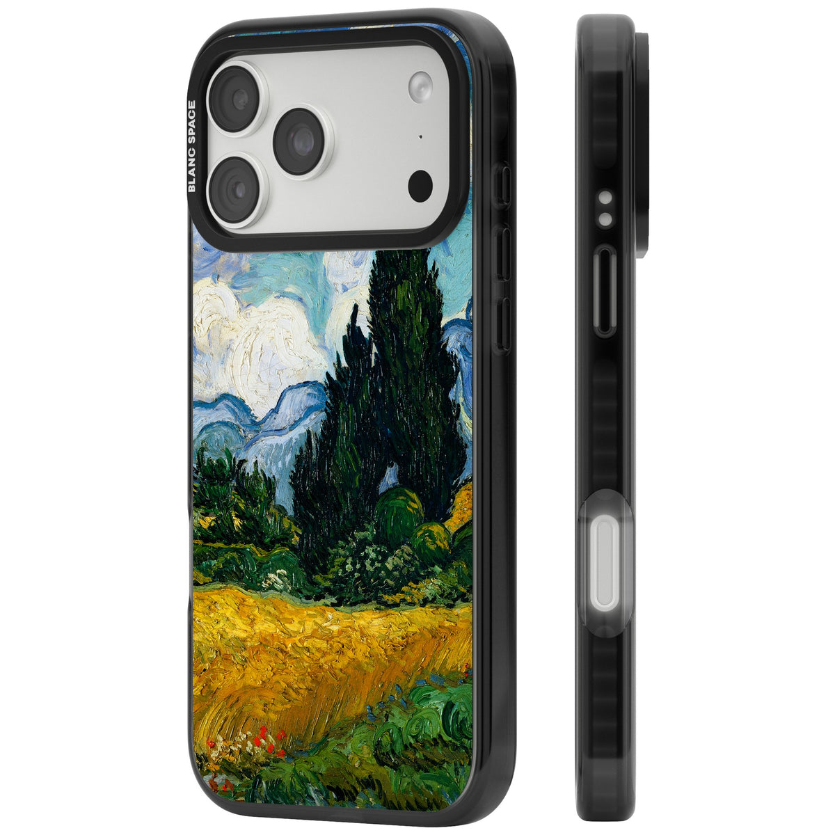 Wheat Field With Cypresses By Vincent Van Gogh iPhone 18 Pro Max Impact Black Phone Case side