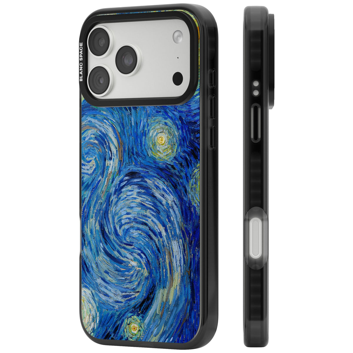 The Starry Night By Vincent Van Gogh iPhone 18 Pro Max Impact Black Phone Case side