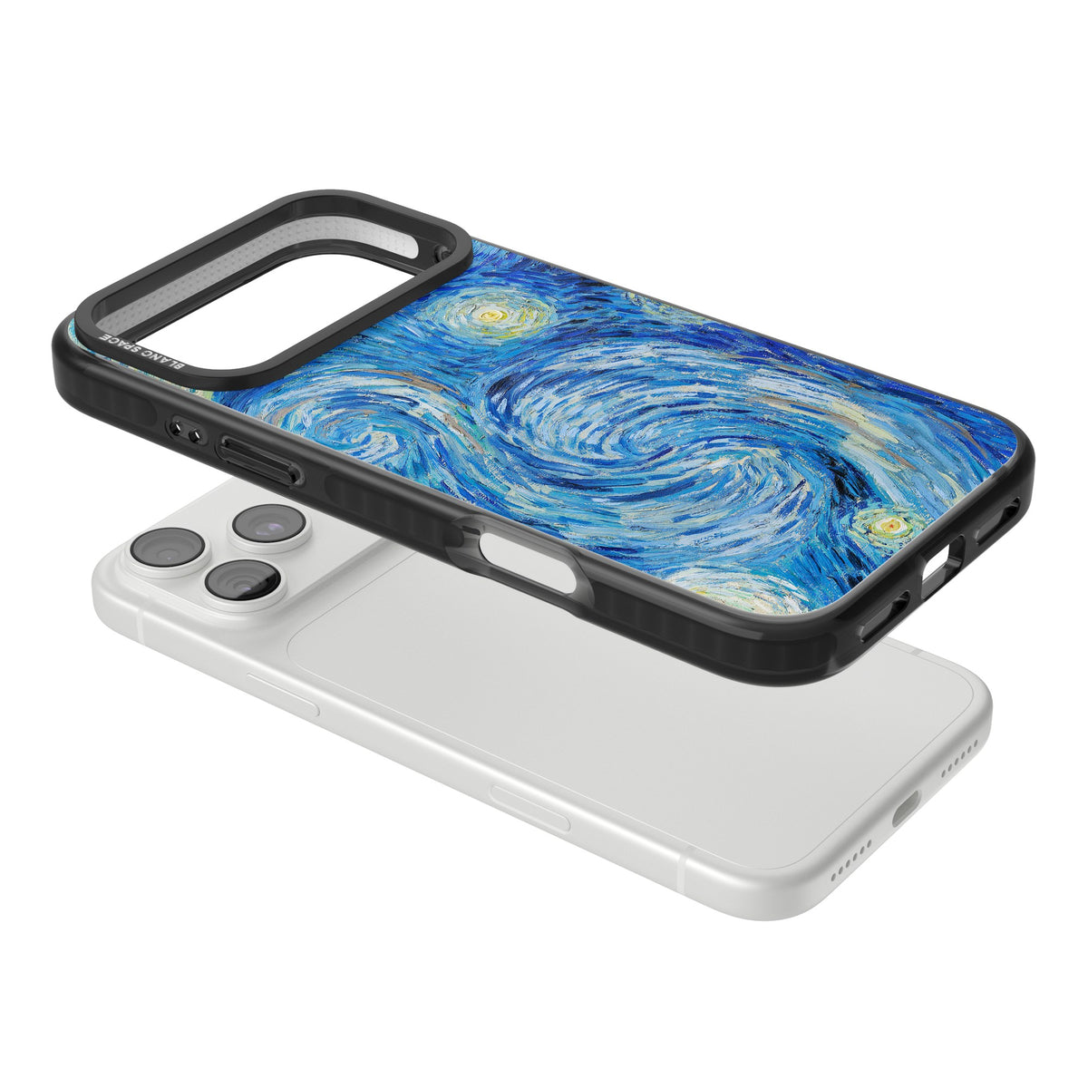 The Starry Night By Vincent Van Gogh iPhone 18 Pro Max Impact Black Phone Case angled