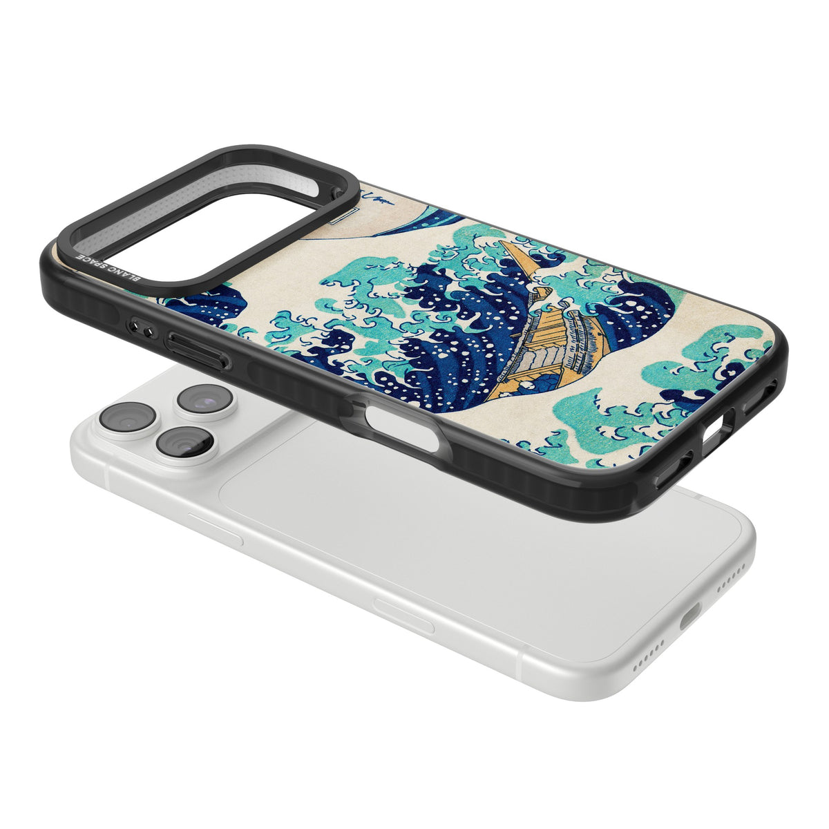 The Great Wave By Katsushika Hokusai iPhone 18 Pro Max Impact Black Phone Case angled