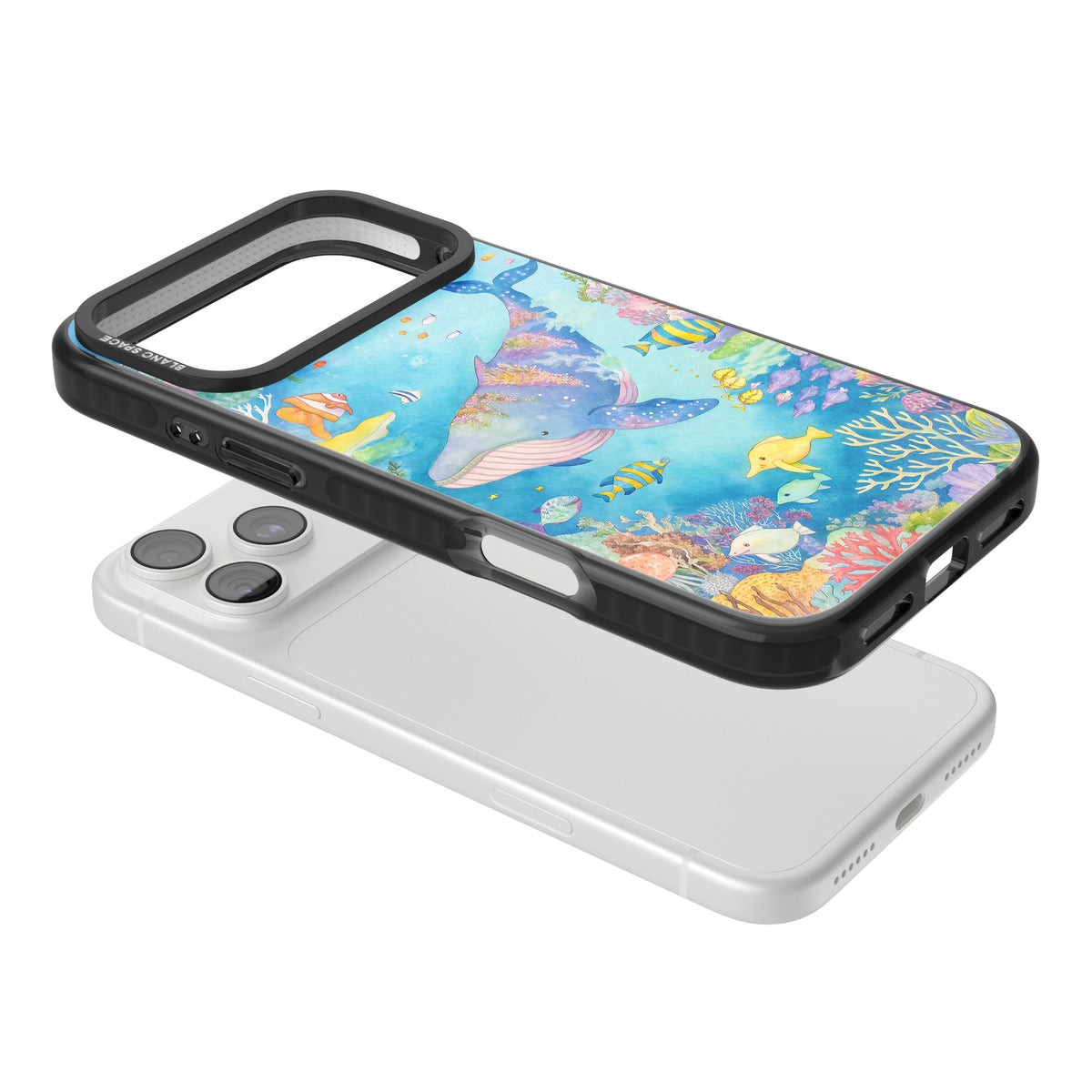 Coral Lagoon iPhone 18 Pro Max Impact Black Phone Case angled