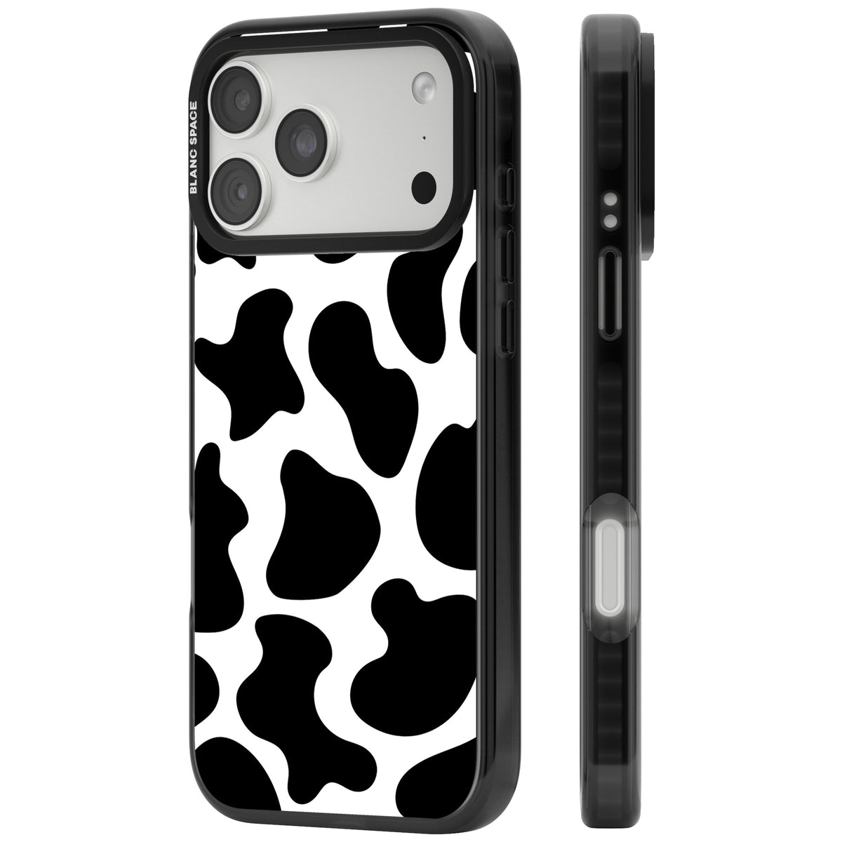 Cow Print iPhone 18 Pro Max Impact Black Phone Case side