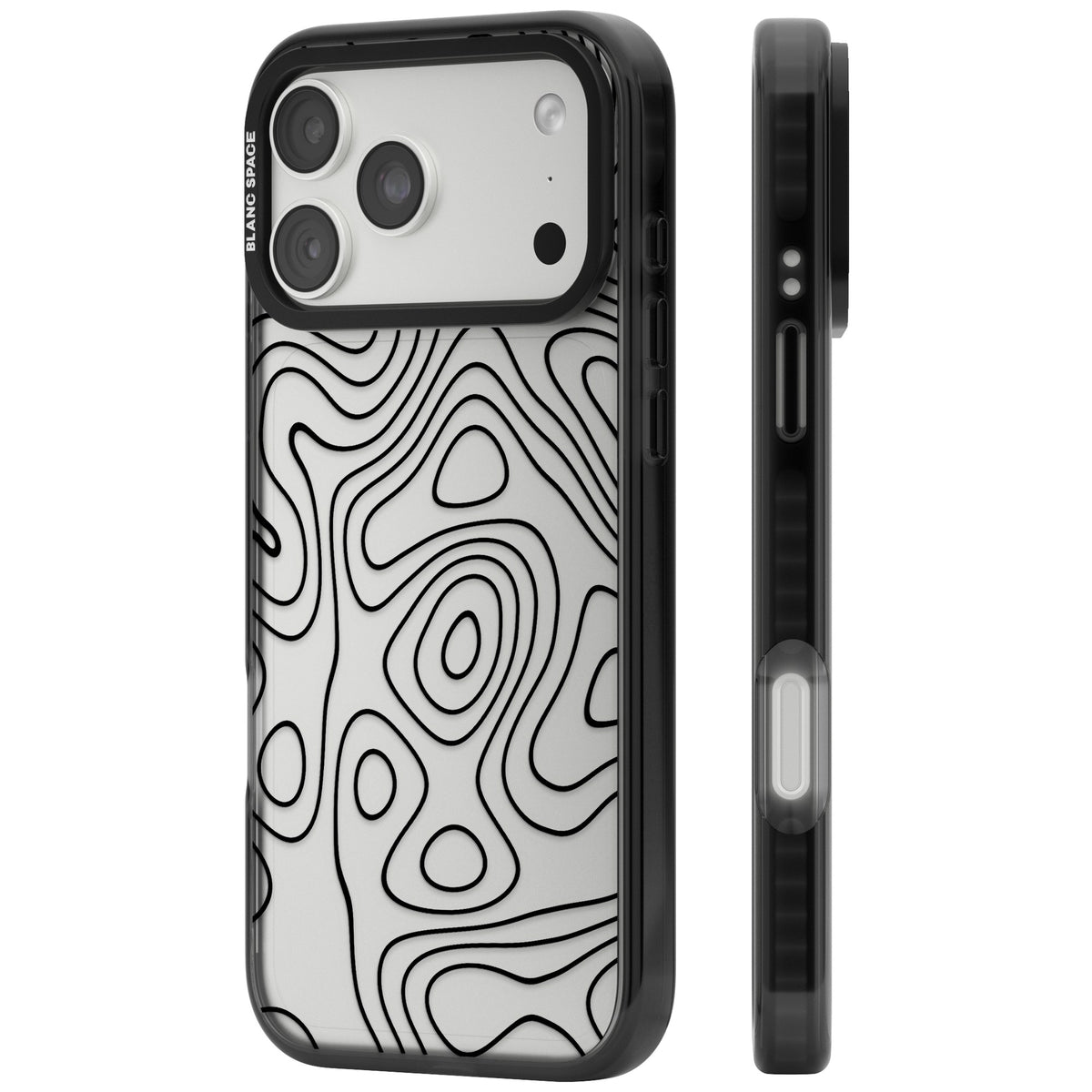Damascus Steel iPhone 18 Pro Max Impact Black Phone Case side