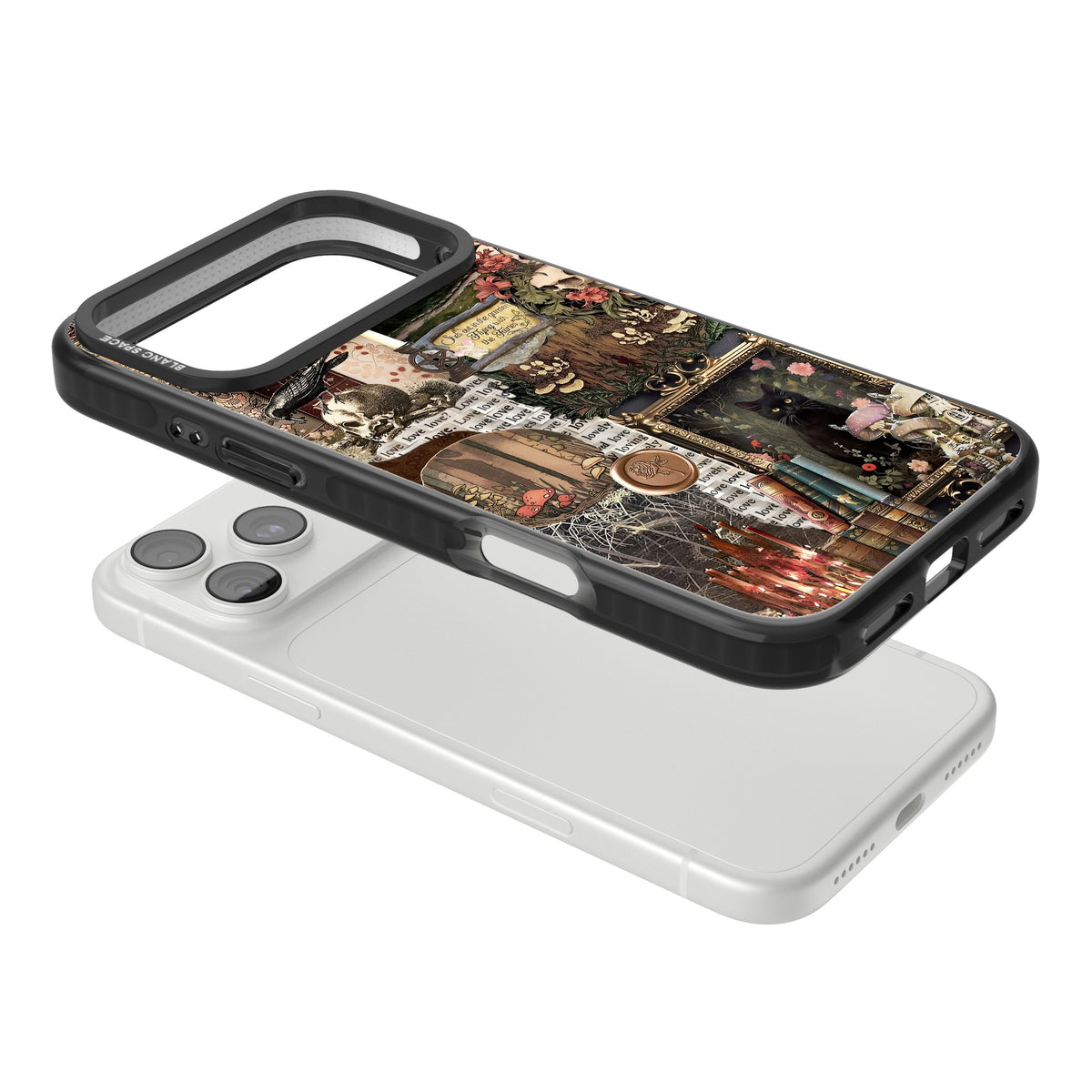 Academia Collage iPhone 18 Pro Max Impact Black Phone Case angled