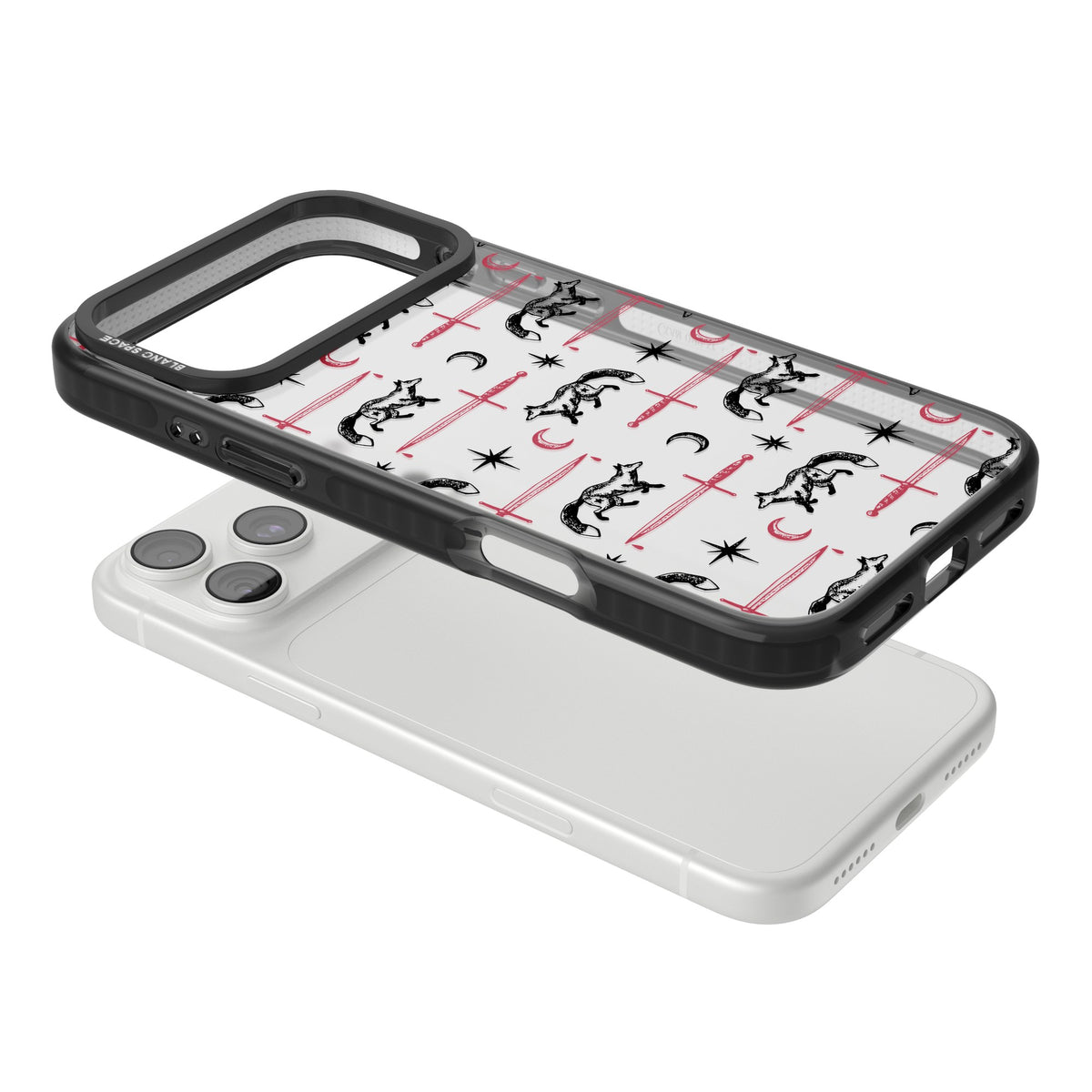 Blade & Crescent iPhone 18 Pro Max Impact Black Phone Case angled