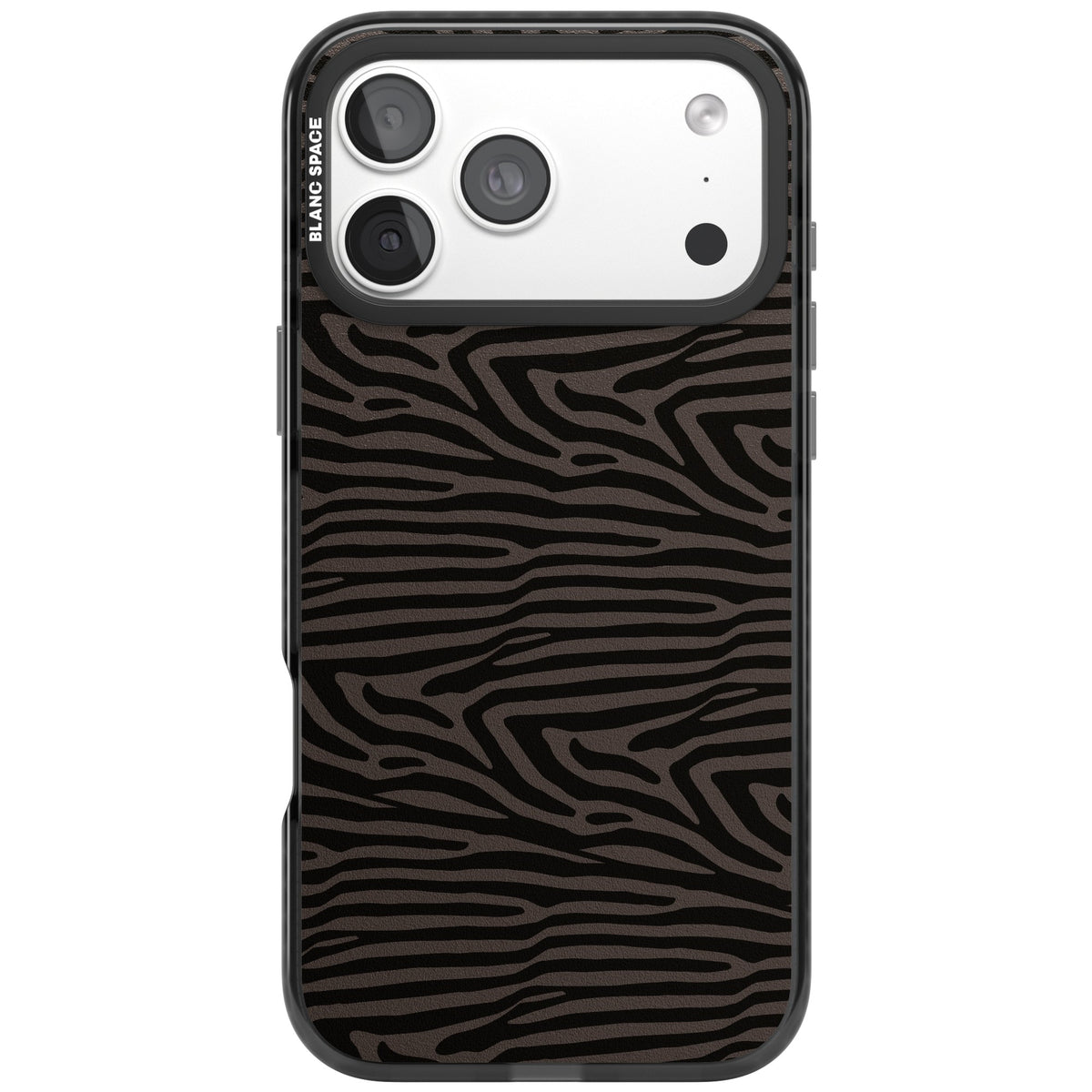 Dark Zebra Print iPhone 18 Pro Max Impact Black Phone Case front