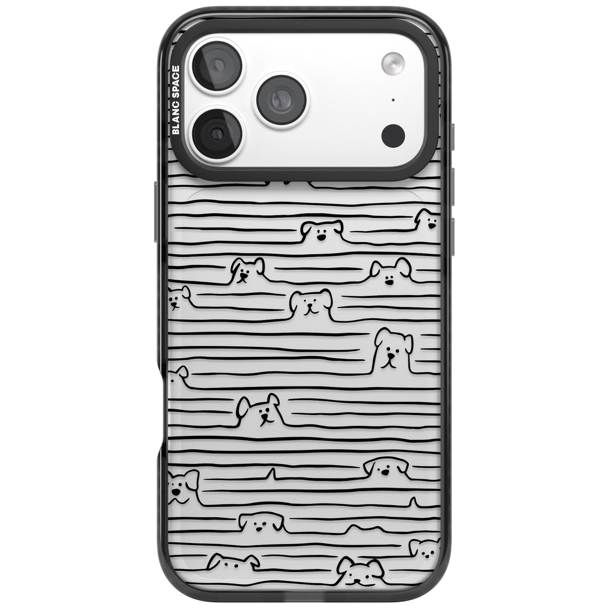 Dog Lines iPhone 18 Pro Max Impact Black Phone Case front