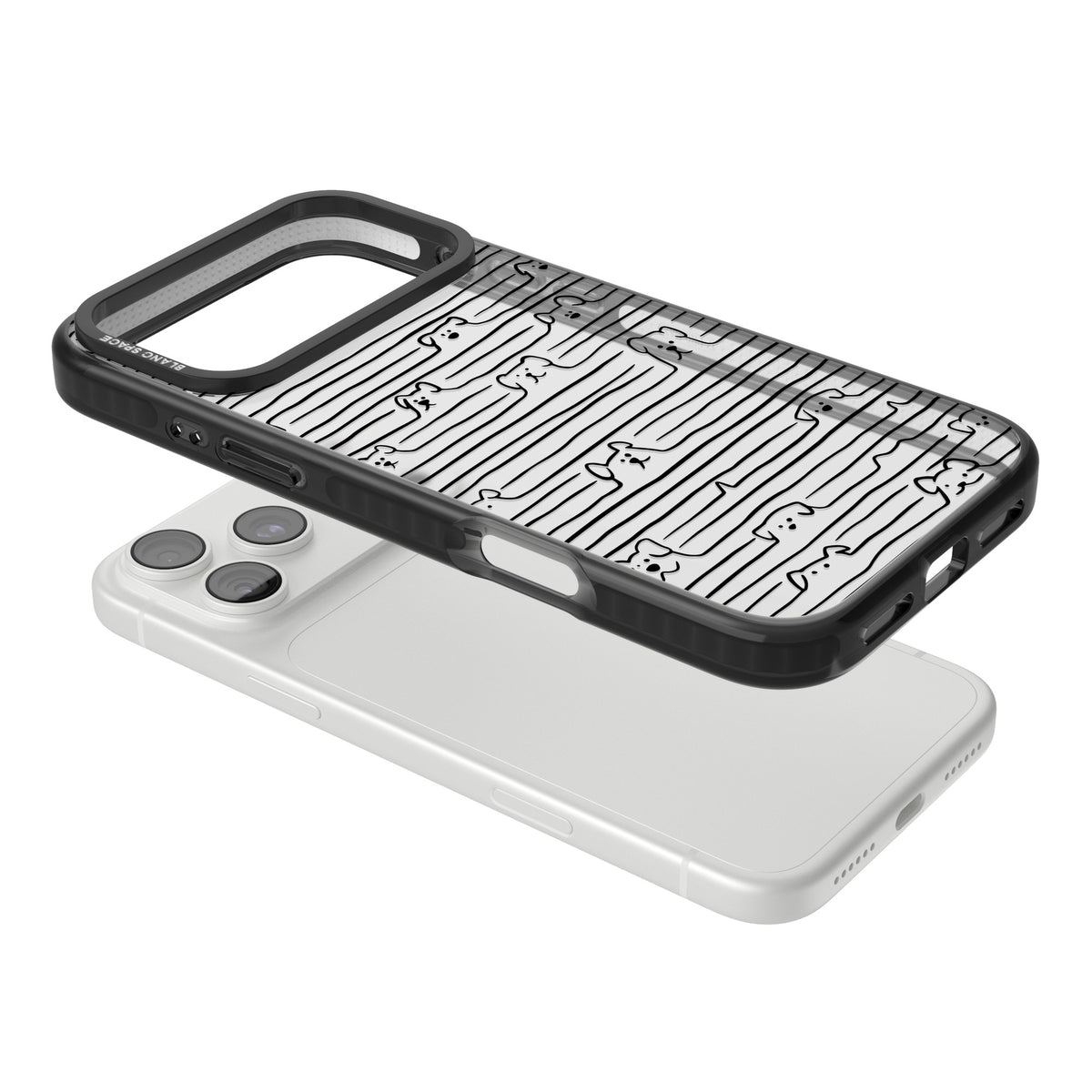 Dog Lines iPhone 18 Pro Max Impact Black Phone Case angled