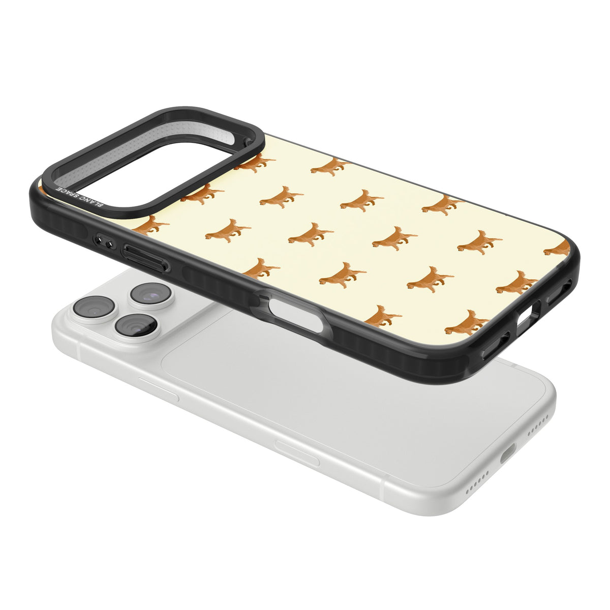 Golden Retriever Dog Pattern iPhone 18 Pro Max Impact Black Phone Case angled