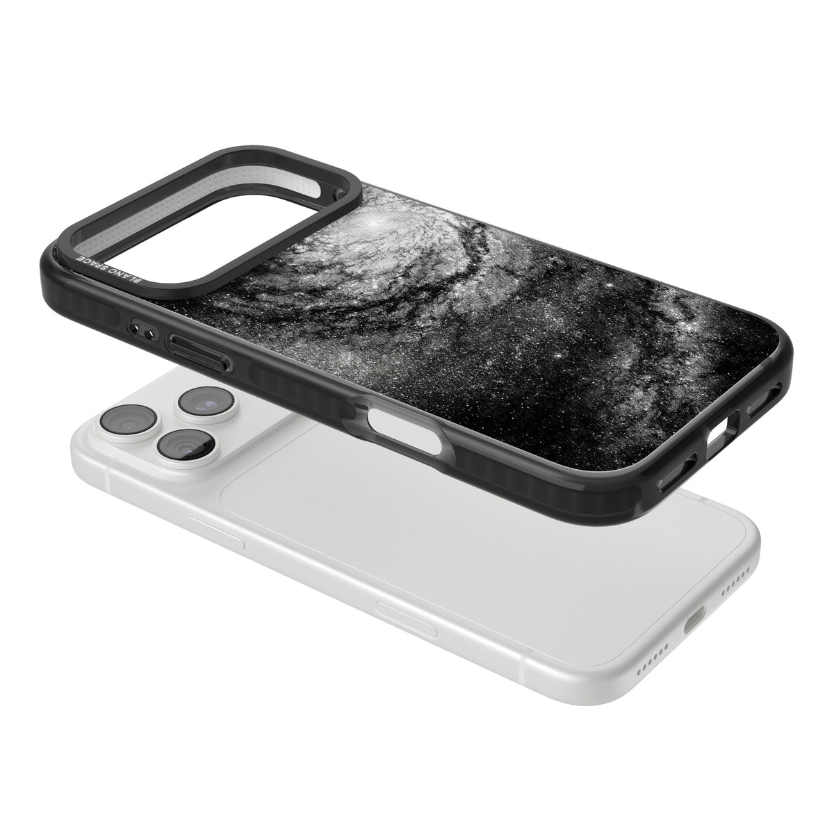 Cosmic Spiral iPhone 18 Pro Max Impact Black Phone Case angled