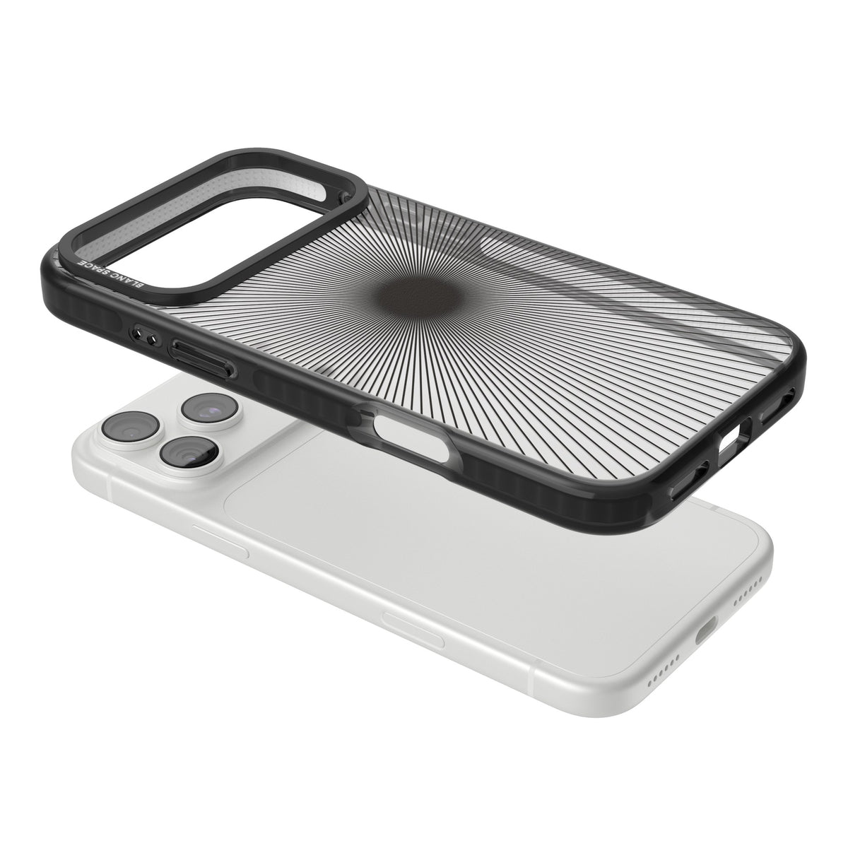 Linear Sunburst iPhone 18 Pro Max Impact Black Phone Case angled