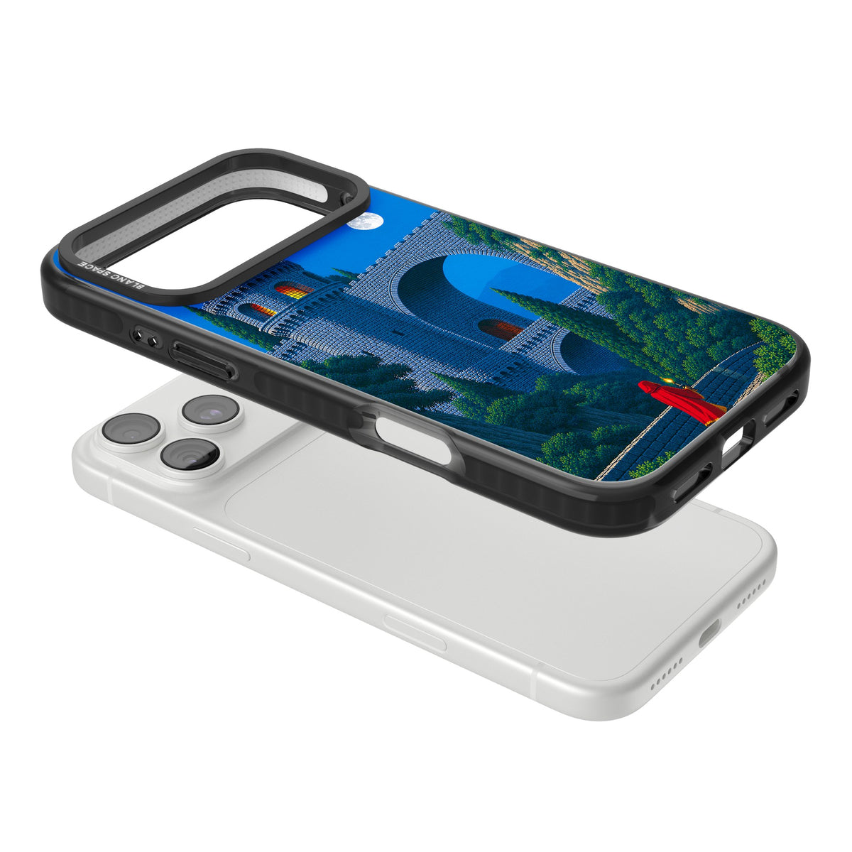 Castle Walls iPhone 18 Pro Max Impact Black Phone Case angled