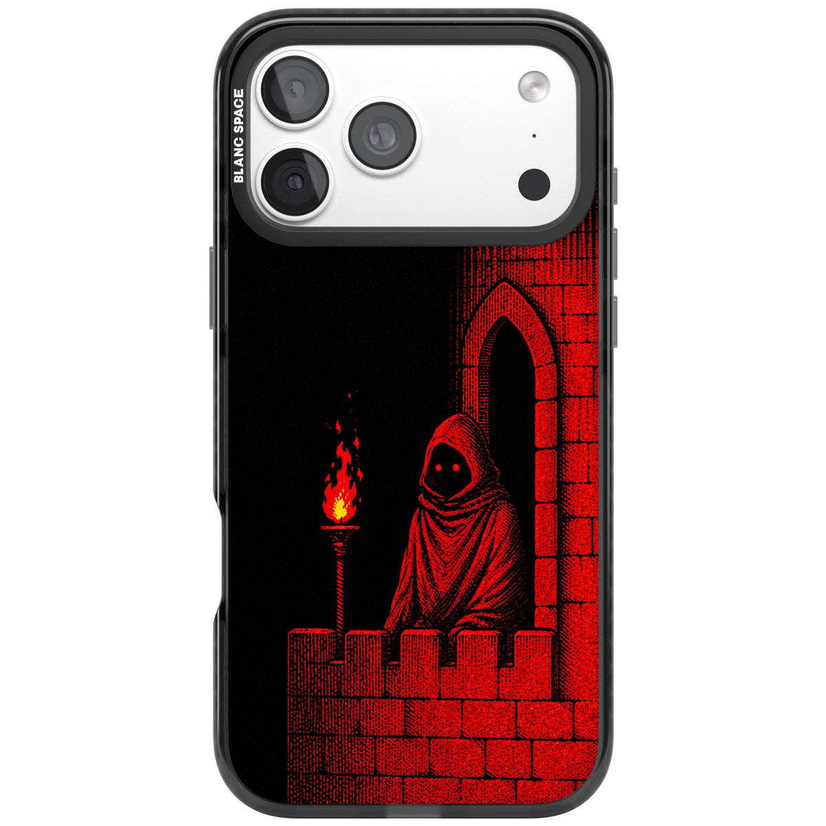 Crimson Crypt iPhone 18 Pro Max Impact Black Phone Case front