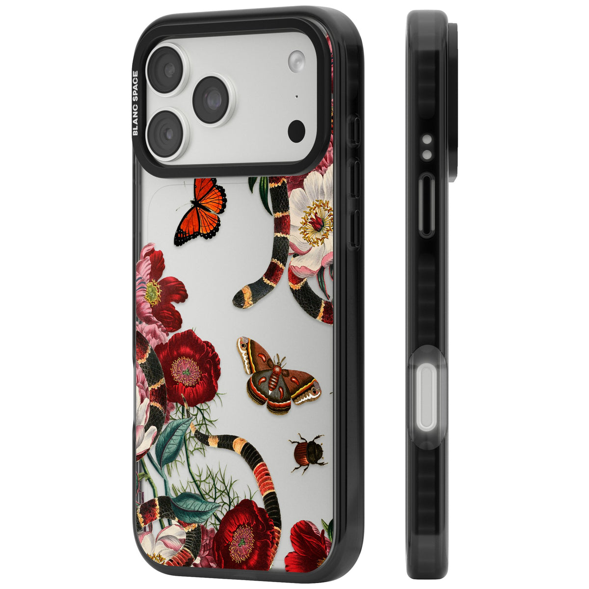 Botanical Snake iPhone 18 Pro Max Impact Black Phone Case side
