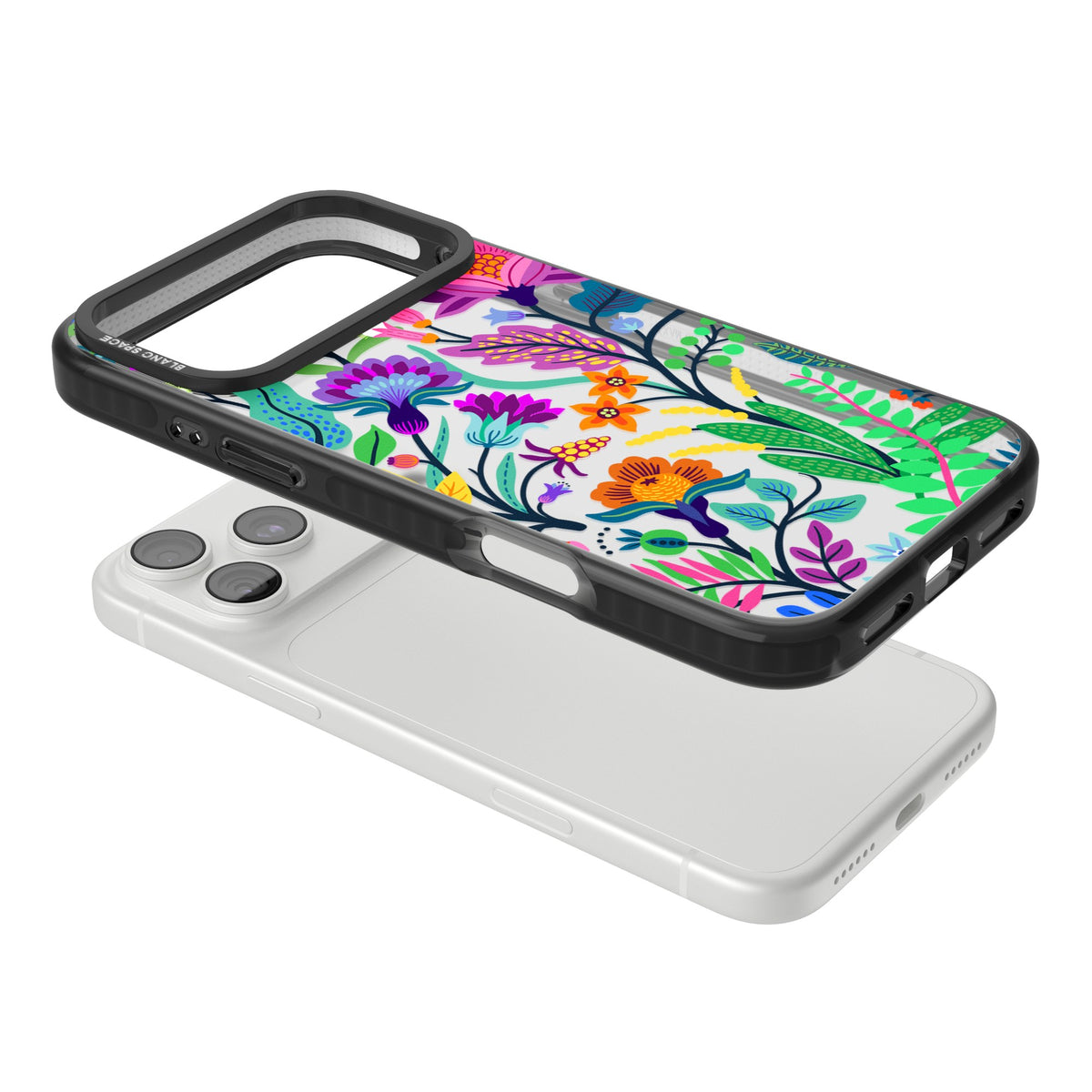 Floral Vibe iPhone 18 Pro Max Impact Black Phone Case angled