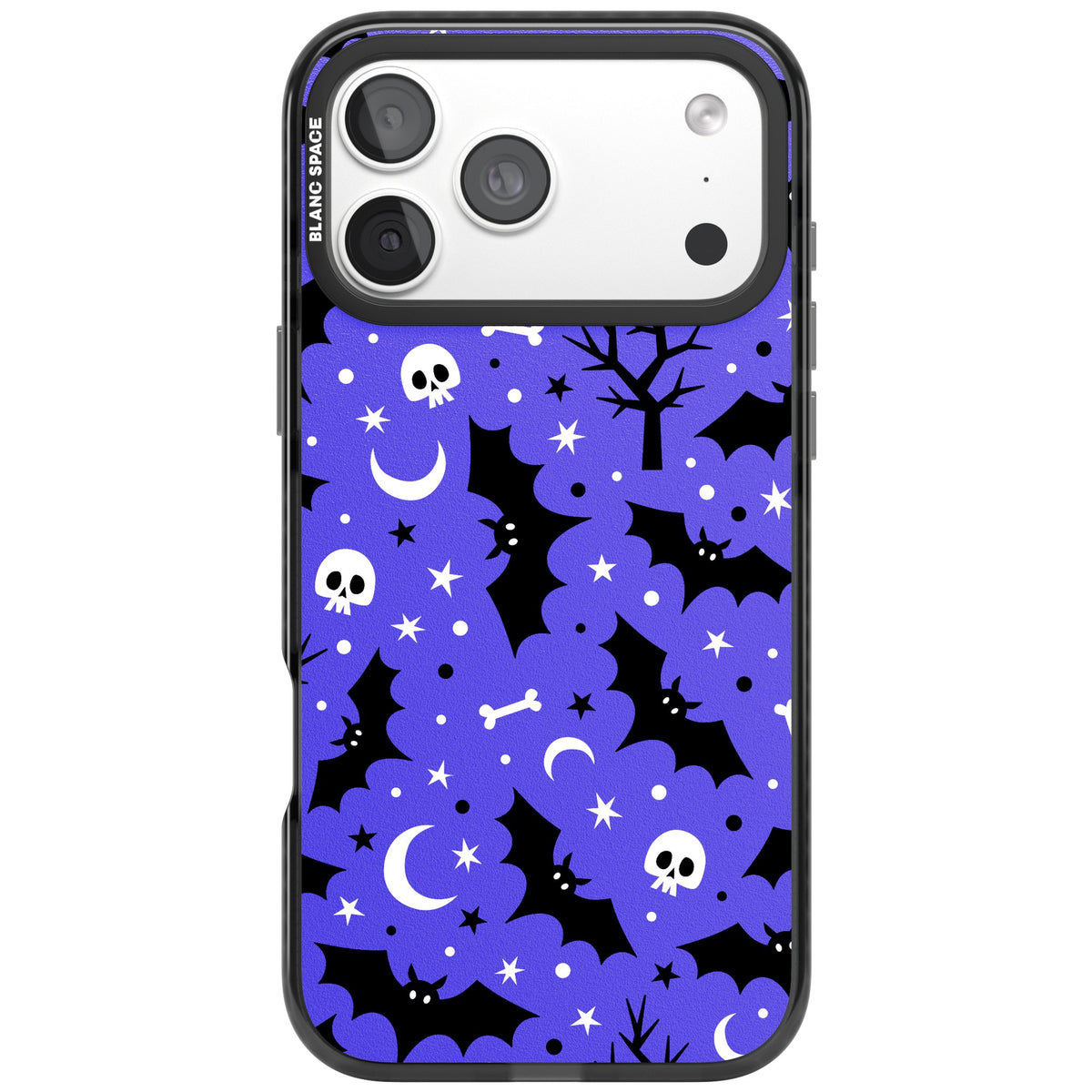 Bats N' Bones Pattern iPhone 18 Pro Max Impact Black Phone Case front