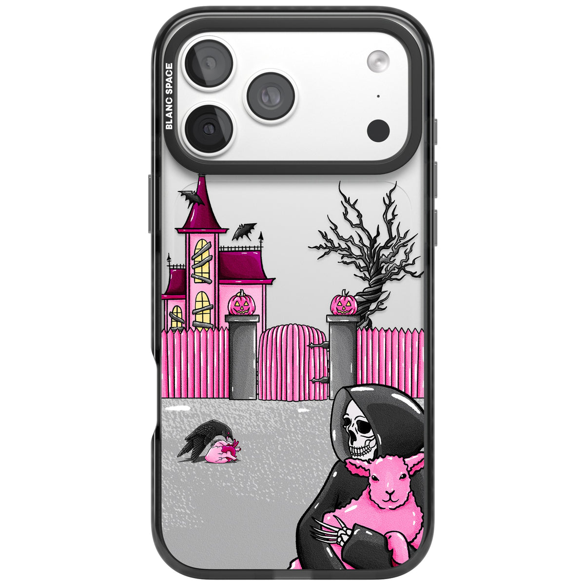 Pink Requiem iPhone 18 Pro Max Impact Black Phone Case front
