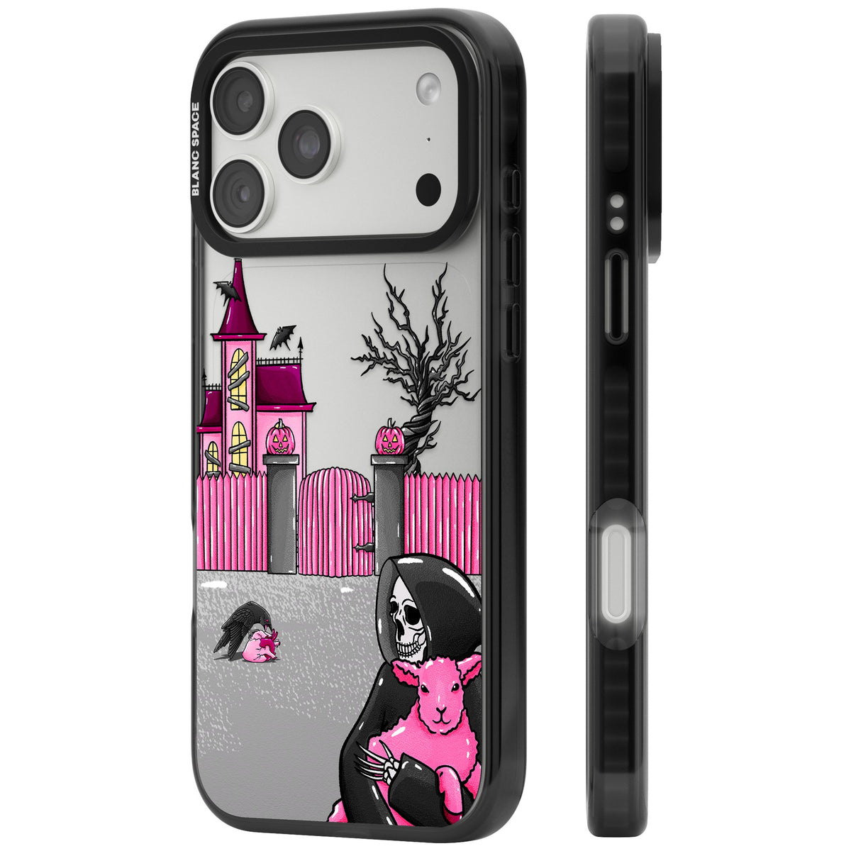 Pink Requiem iPhone 18 Pro Max Impact Black Phone Case side