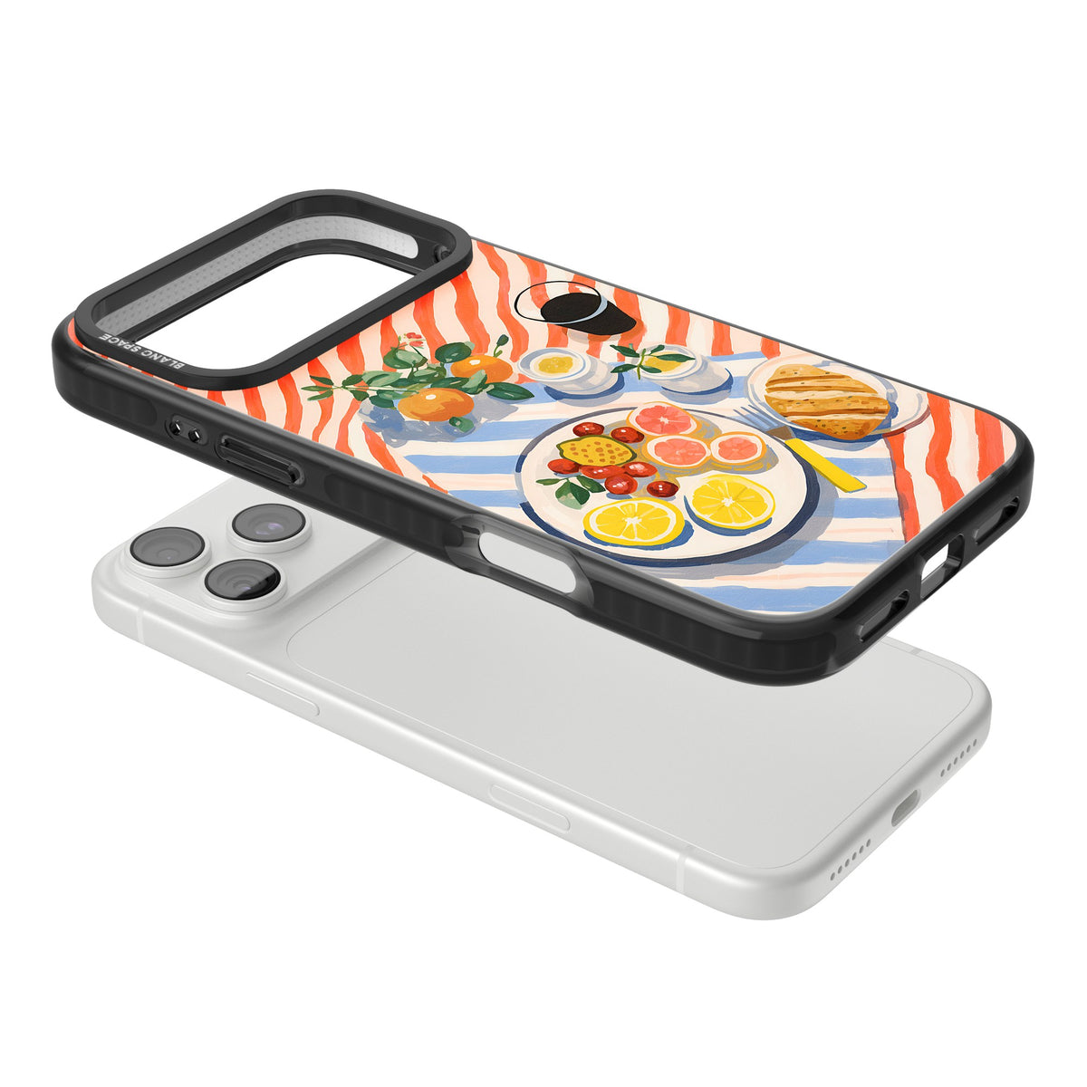 Citrus Picnic iPhone 18 Pro Max Impact Black Phone Case angled