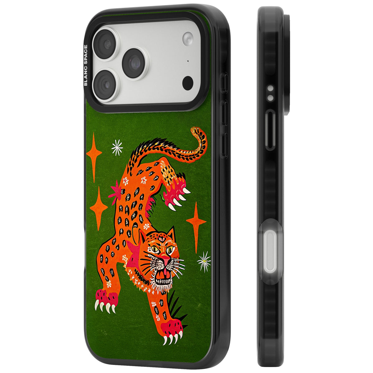 Fierce Jaguar iPhone 18 Pro Max Impact Black Phone Case side