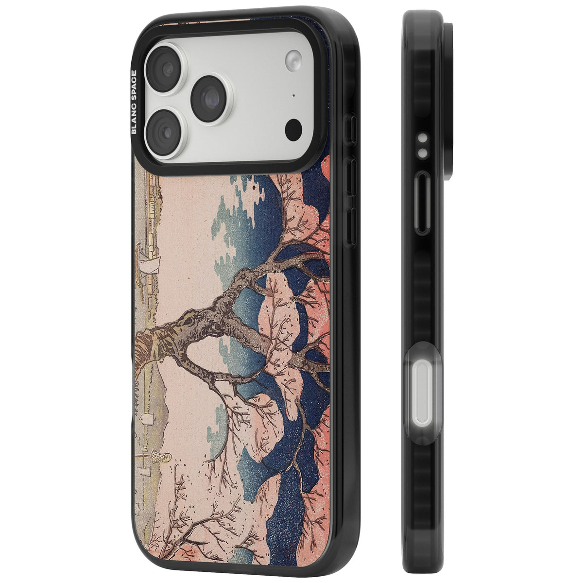 Vintage Japanese Cherry Tree iPhone 18 Pro Max Impact Black Phone Case side