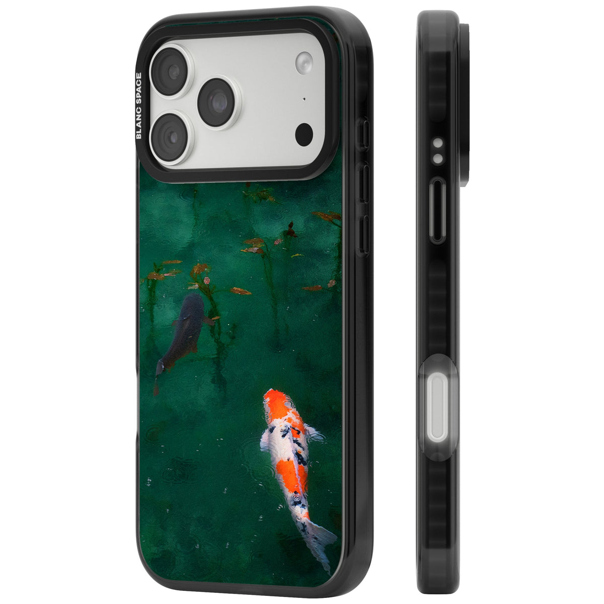 Koi Fish iPhone 18 Pro Max Impact Black Phone Case side