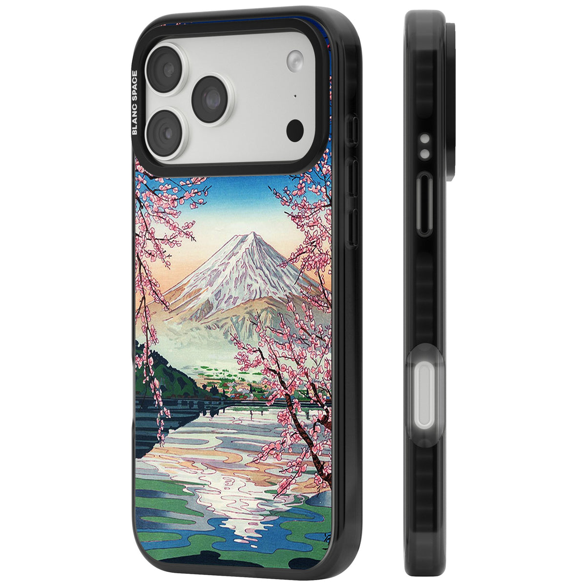 Mt Fuji From Lake Kawaguchi iPhone 18 Pro Max Impact Black Phone Case side