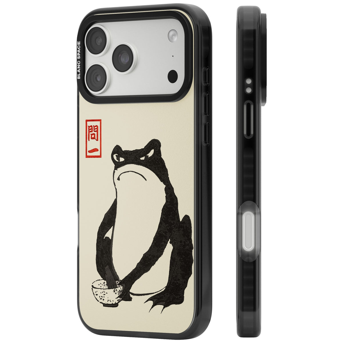 Matsumoto Hoji Grumpy Toad iPhone 18 Pro Max Impact Black Phone Case side