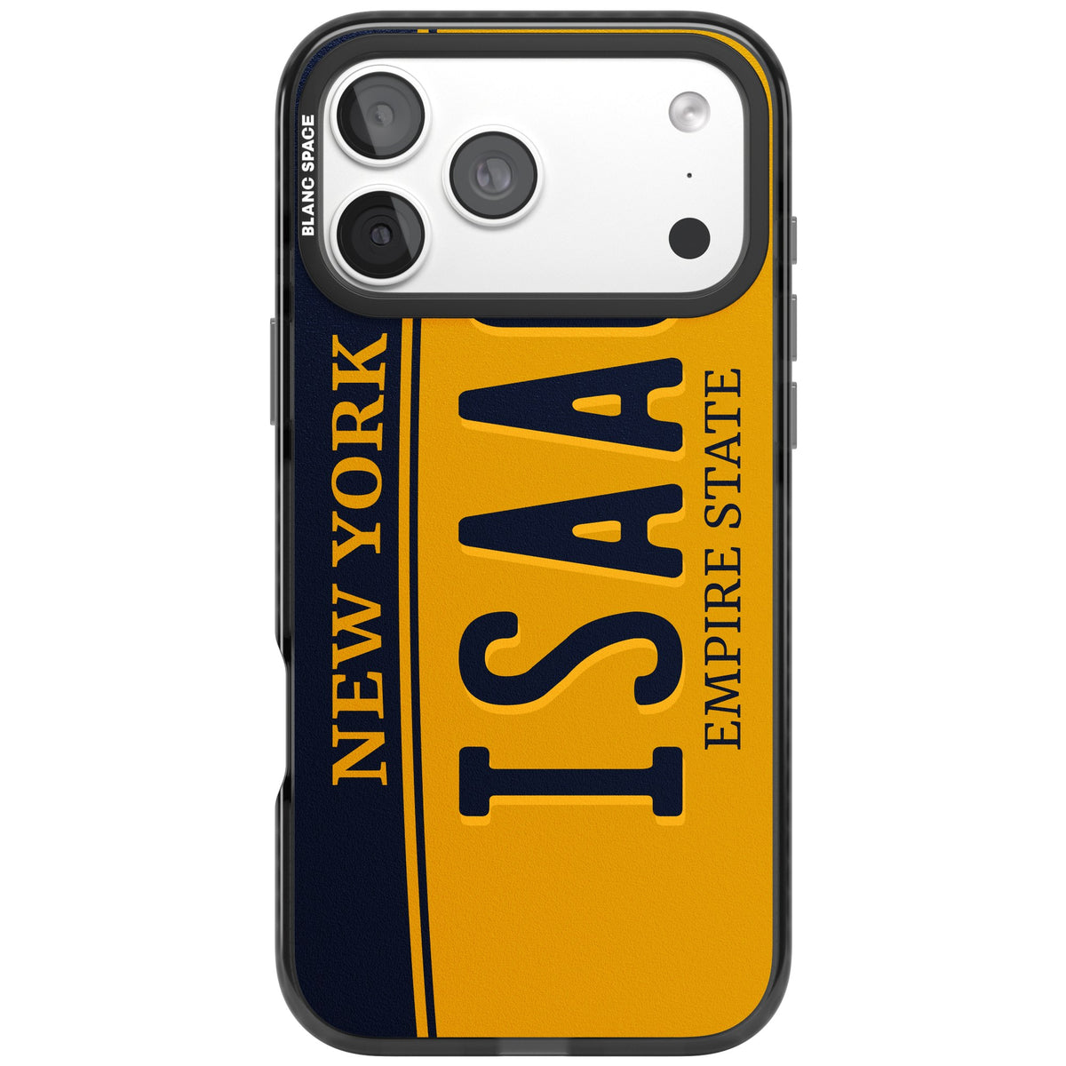 Personalised New York License Plate iPhone 18 Pro Max Impact Black Phone Case front