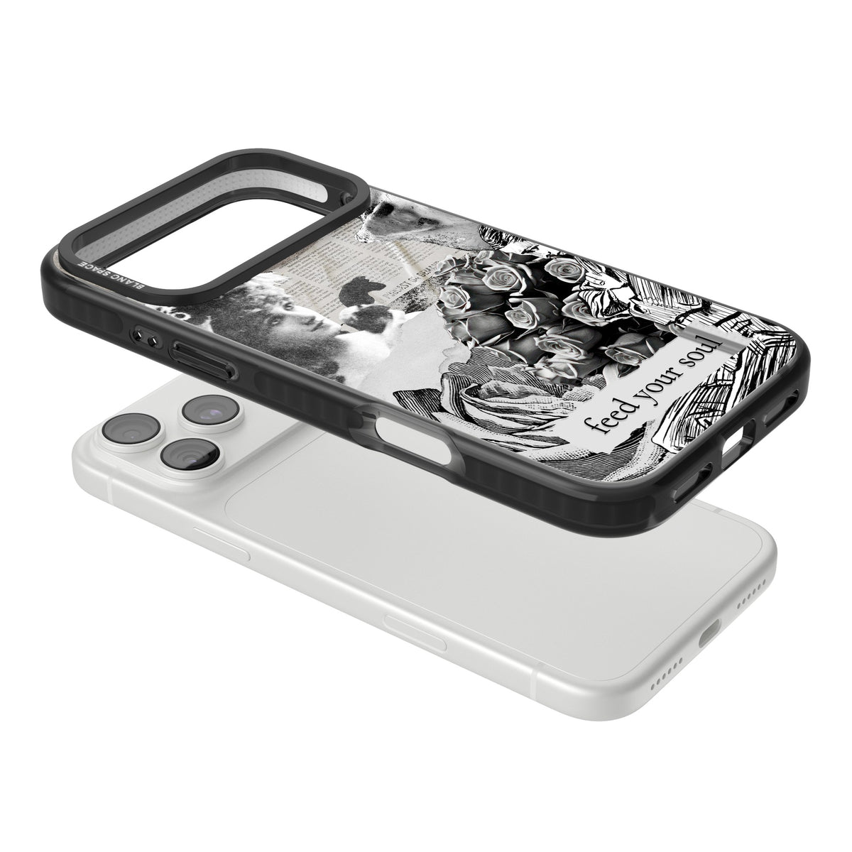 Feed Your Soul iPhone 18 Pro Max Impact Pro Black Phone Case angled