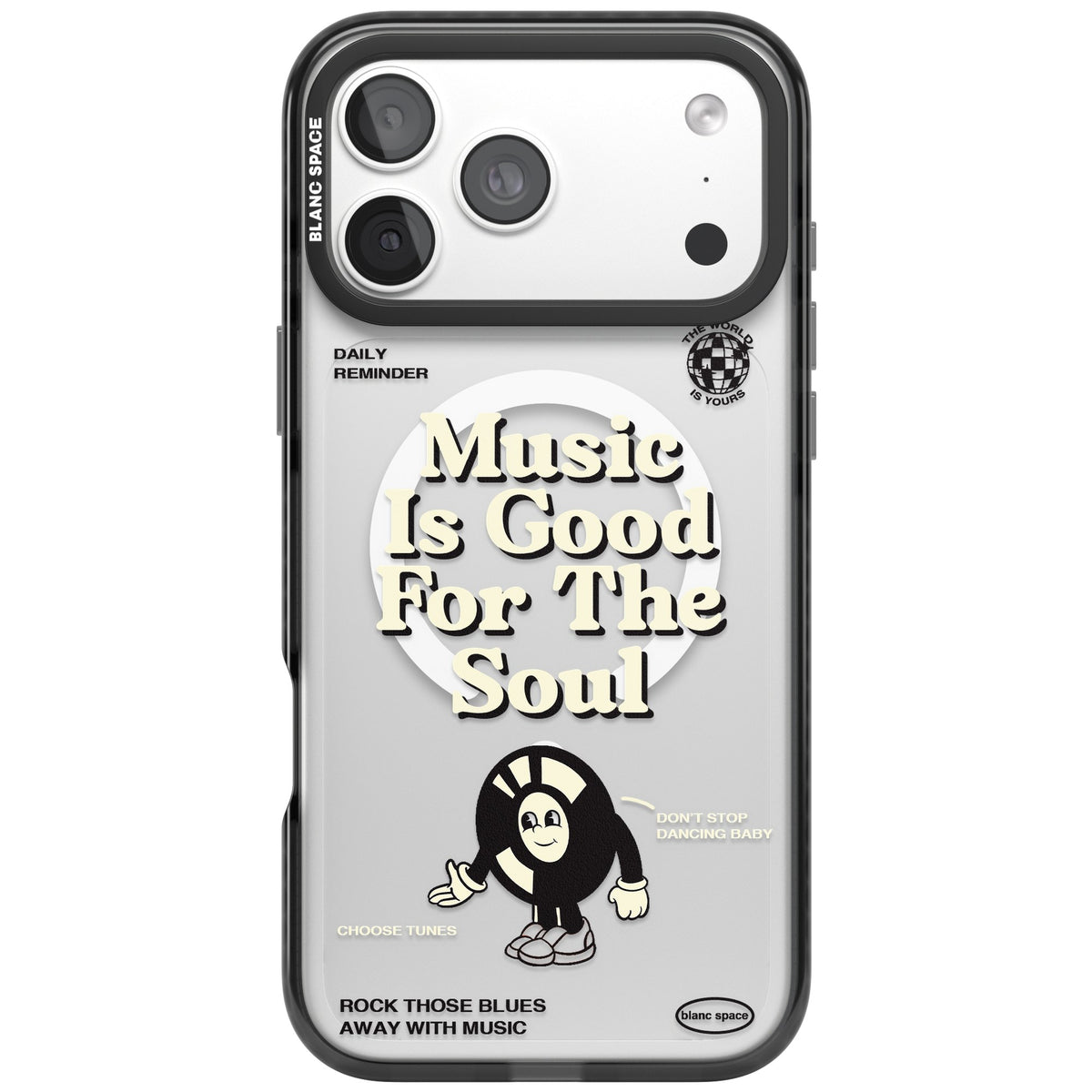 Music Is Good For The Soul iPhone 18 Pro Max Impact Pro Black Phone Case front