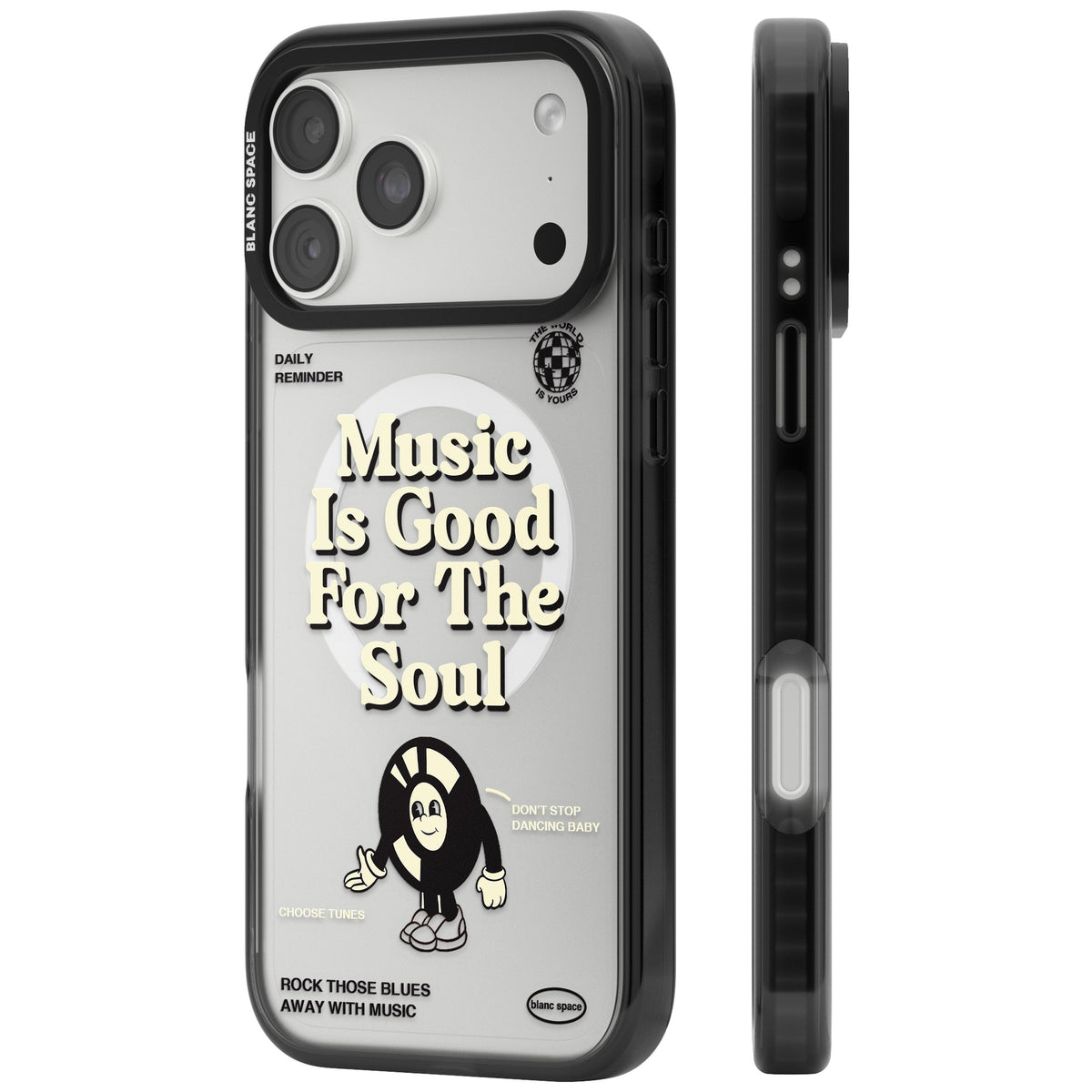Music Is Good For The Soul iPhone 18 Pro Max Impact Pro Black Phone Case side