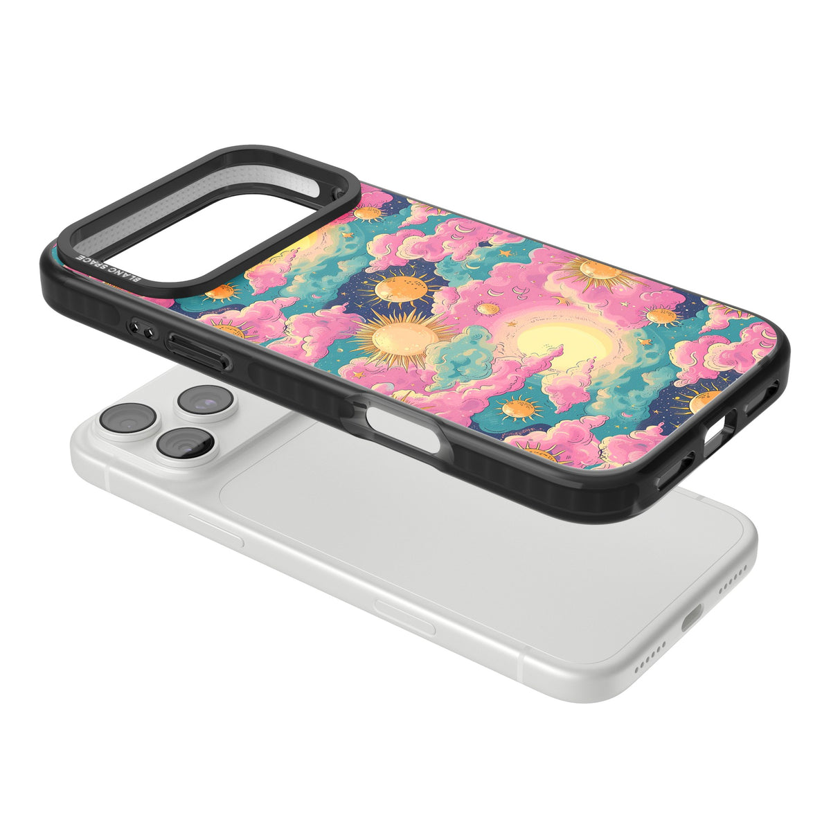 Starlight Clouds iPhone 18 Pro Max Impact Pro Black Phone Case angled