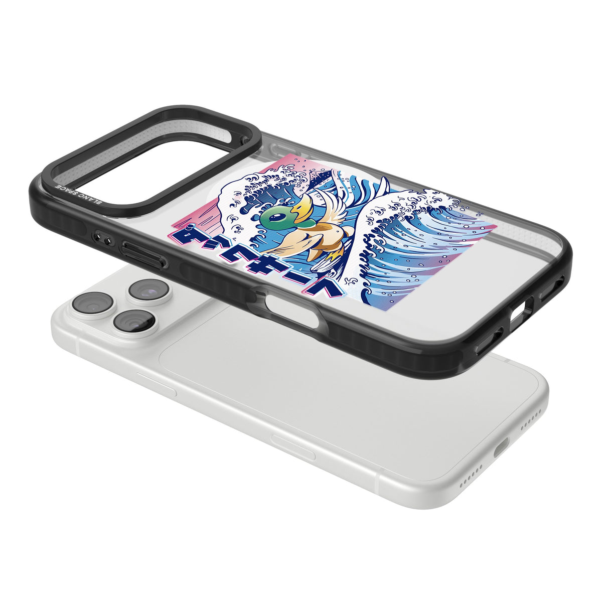 Duck Surf iPhone 18 Pro Max Impact Pro Black Phone Case angled