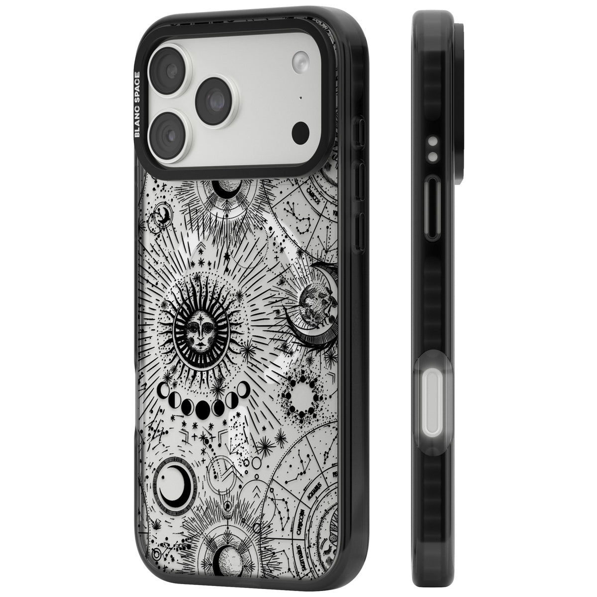 Suns & Zodiac Solar Chart iPhone 18 Pro Max Impact Pro Black Phone Case side