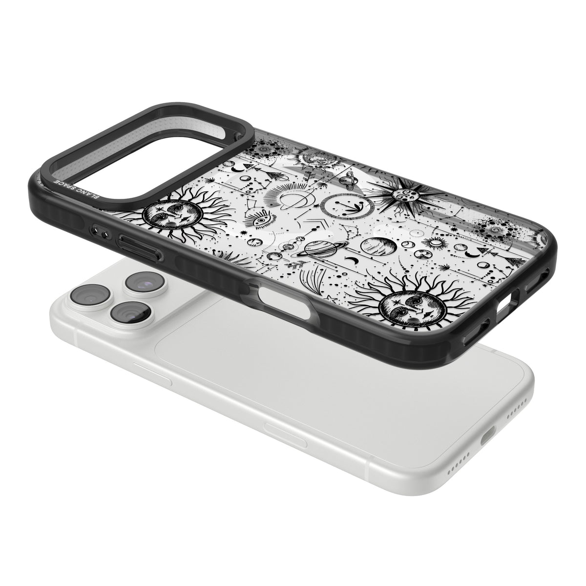 Cosmic Cartography iPhone 18 Pro Max Impact Pro Black Phone Case angled