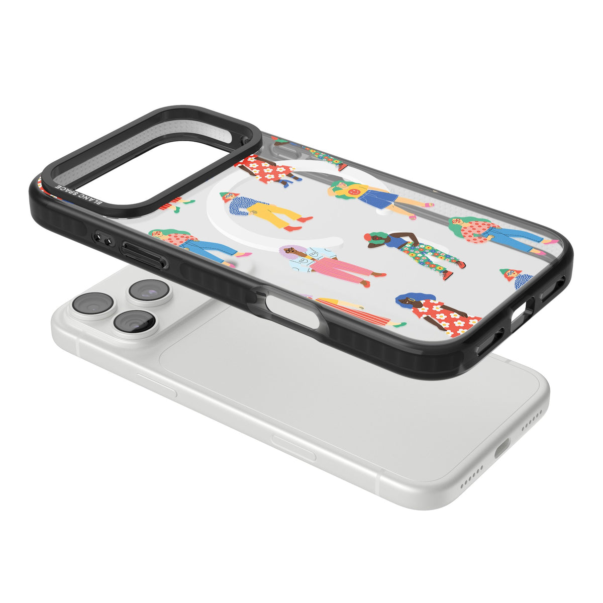 Girls Pattern iPhone 18 Pro Max Impact Pro Black Phone Case angled