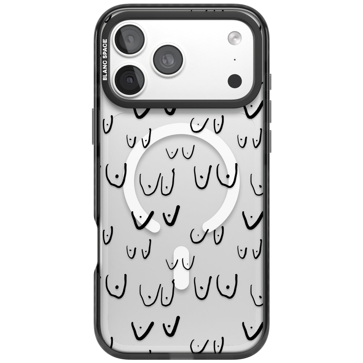 Boob Pattern (Black) iPhone 18 Pro Max Impact Pro Black Phone Case front